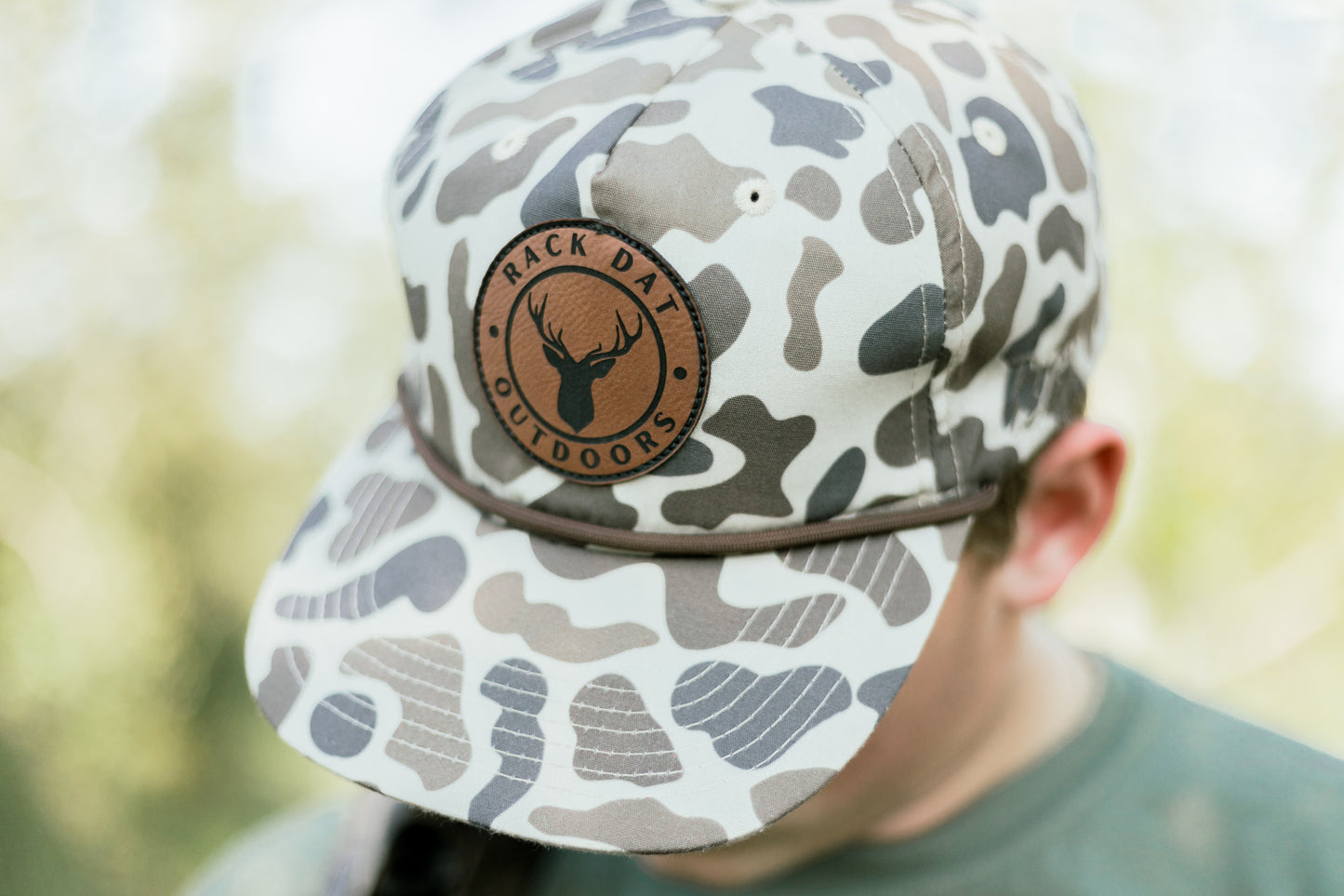 Rack Dat Outdoors | Slough Camo Hat- Leather