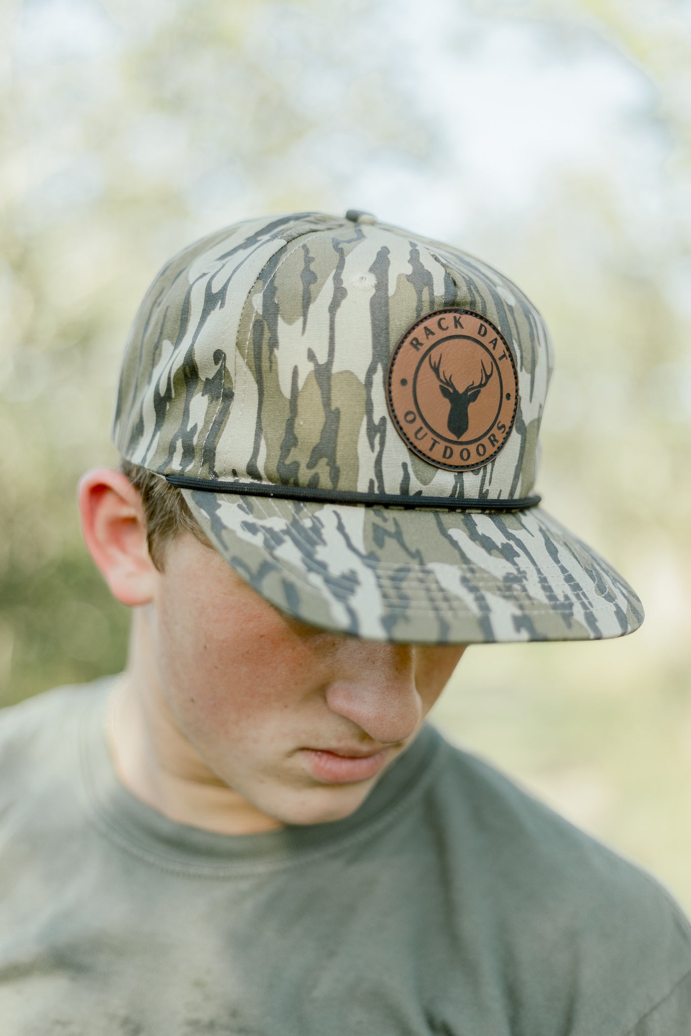 Bottomland Camo Rope Hat - Leather