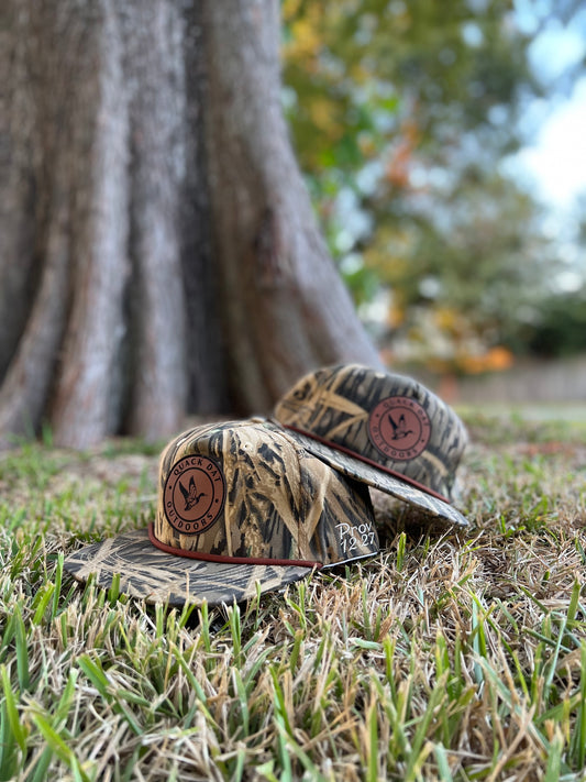 Quack Dat Outdoors | Duck Camo Hat- Leather