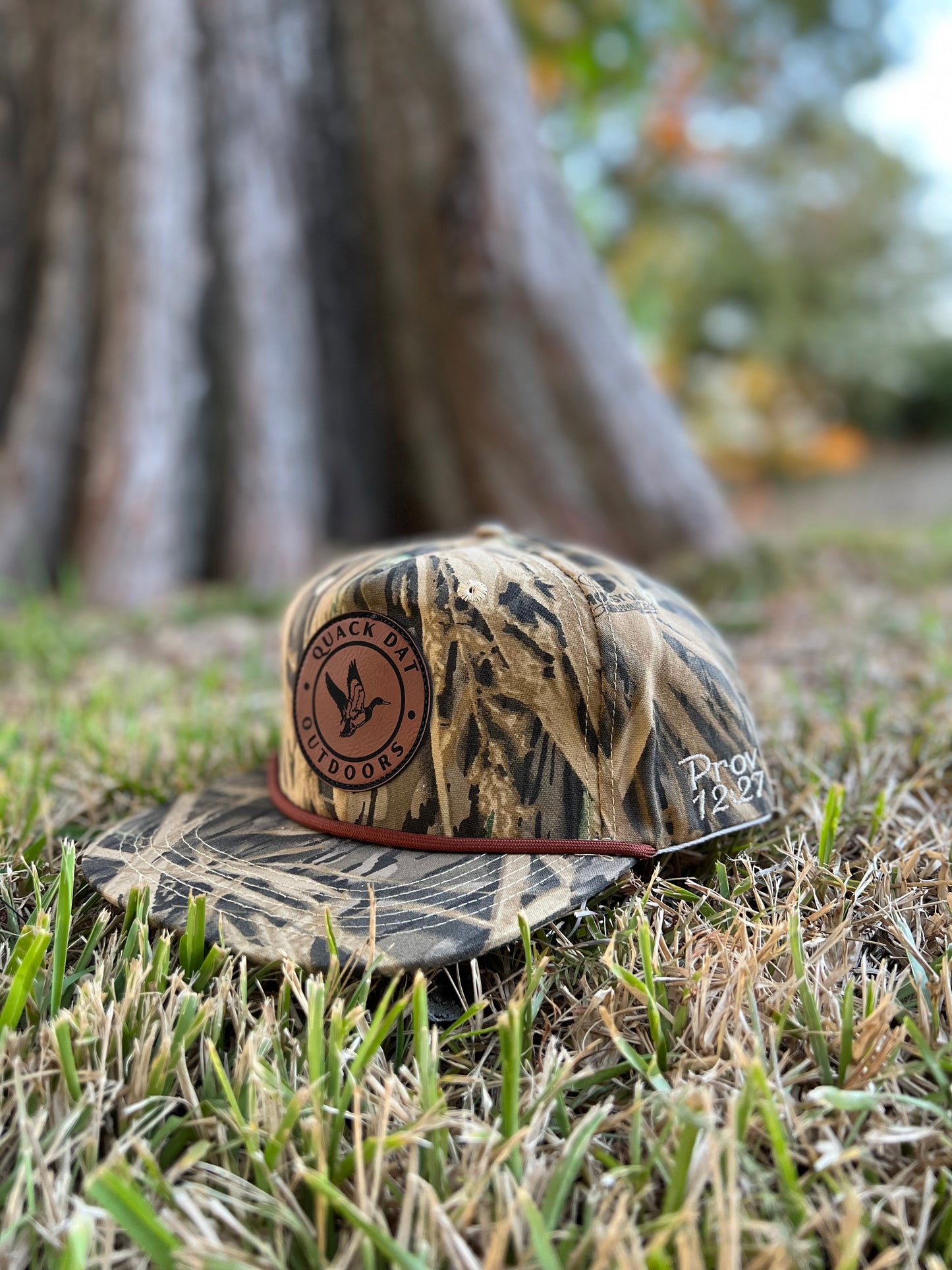 Quack Dat Outdoors | Duck Camo Hat- Leather