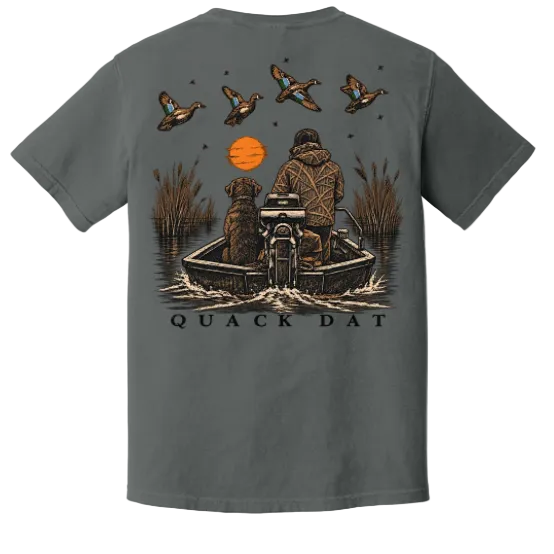 Teal and mosquitoes | Quack Dat Collection pocket tee